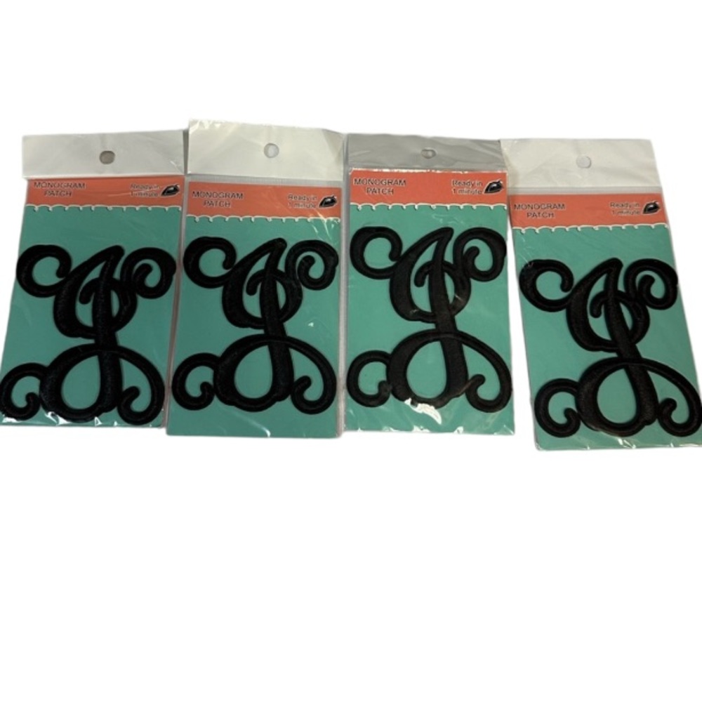 Simply Southern Monogram Black Letter J Iron On Patch | Set Of Four NWT